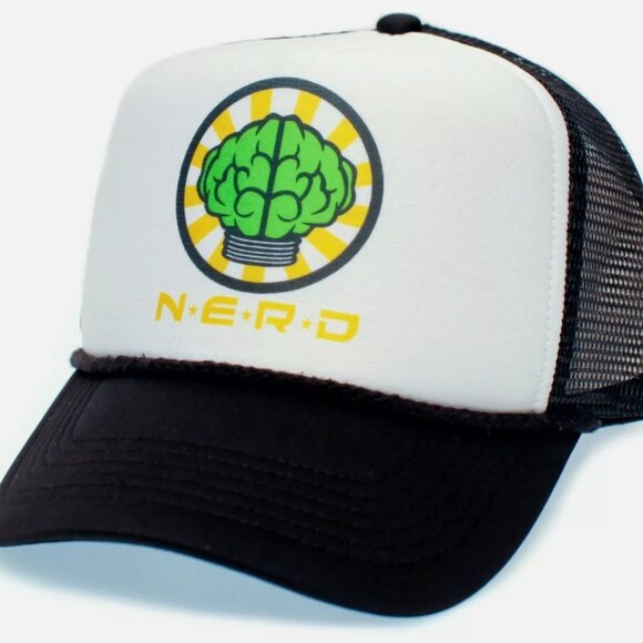 NERD Trucker Hat Neptunes N*E*R*D Cap N.E.R.D. Pharrell Rock Star Virginia Band - Picture 1 of 8